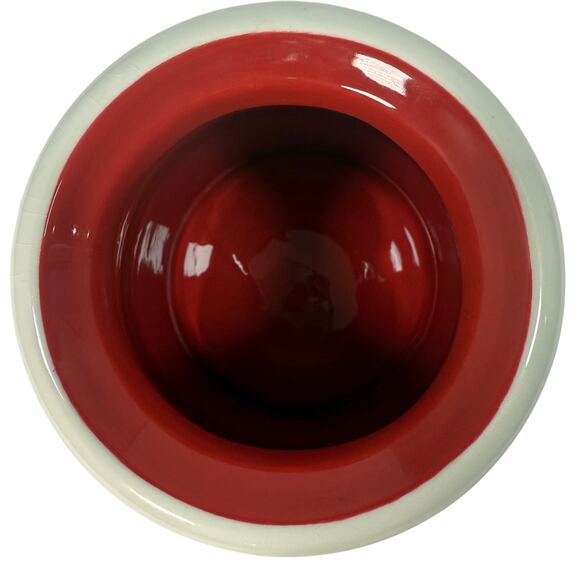 Terramoto Two Earthenware Cherry Vase Red White Kitchen Utensil Holder 7” - Picture 3 of 6